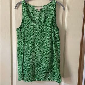 Michael Kors Green Geometric Sleeveless Tank